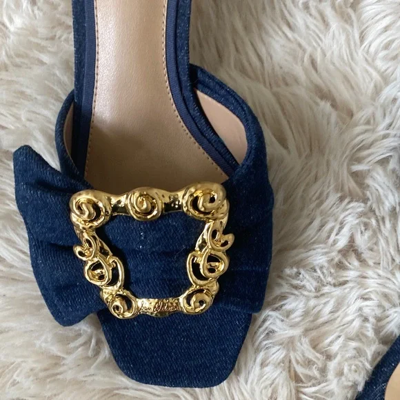 Sam Edelman Pietra Buckled Kitten-Heel Dress Sandals - Picture 6 of 6